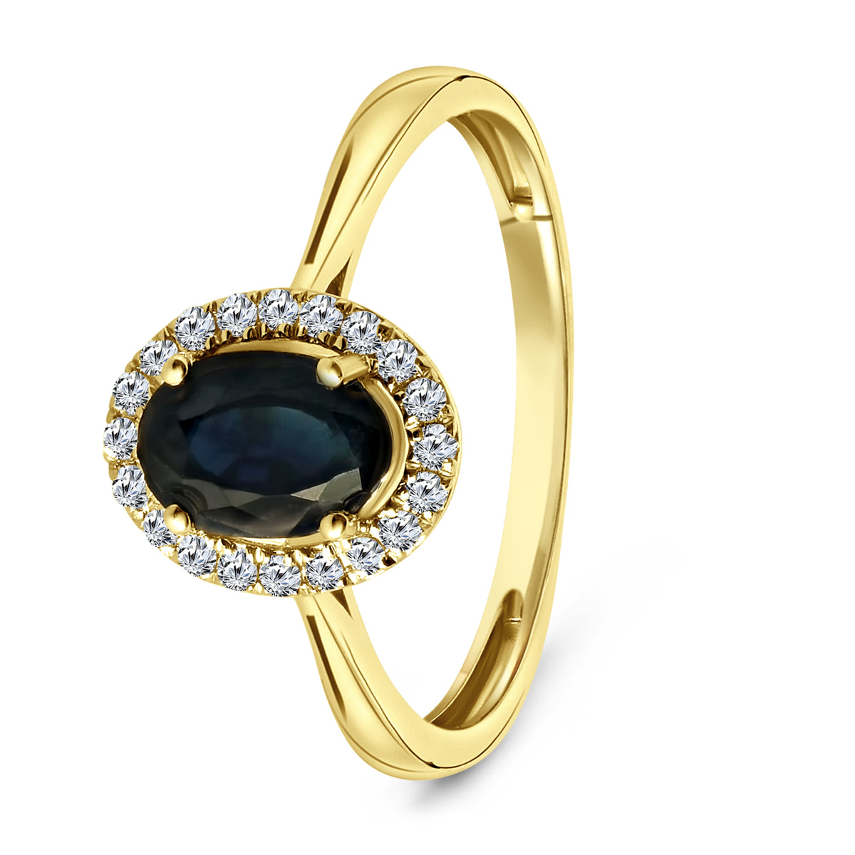 Inel din aur galben cu safir și diamante 42228897