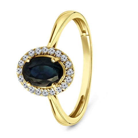 Inel din aur galben cu safir și diamante 42228897