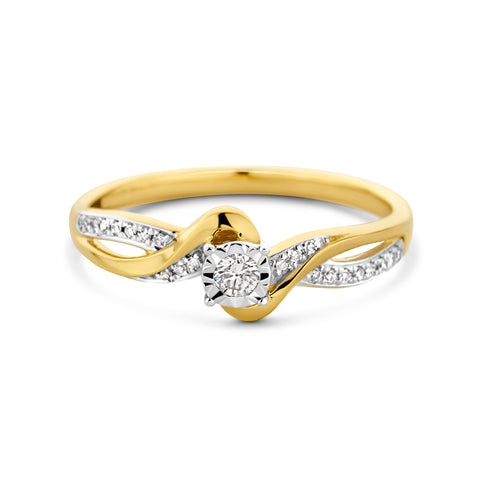 Inel din aur galben cu diamante R092-59035R007-YW