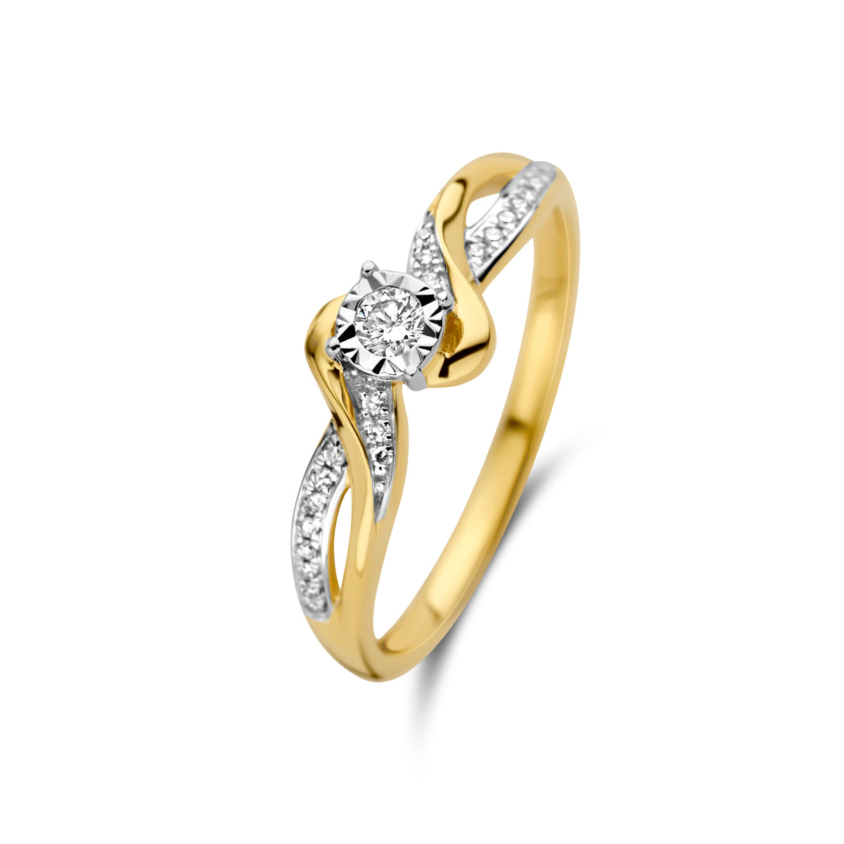 Inel din aur galben cu diamante R092-59035R007-YW