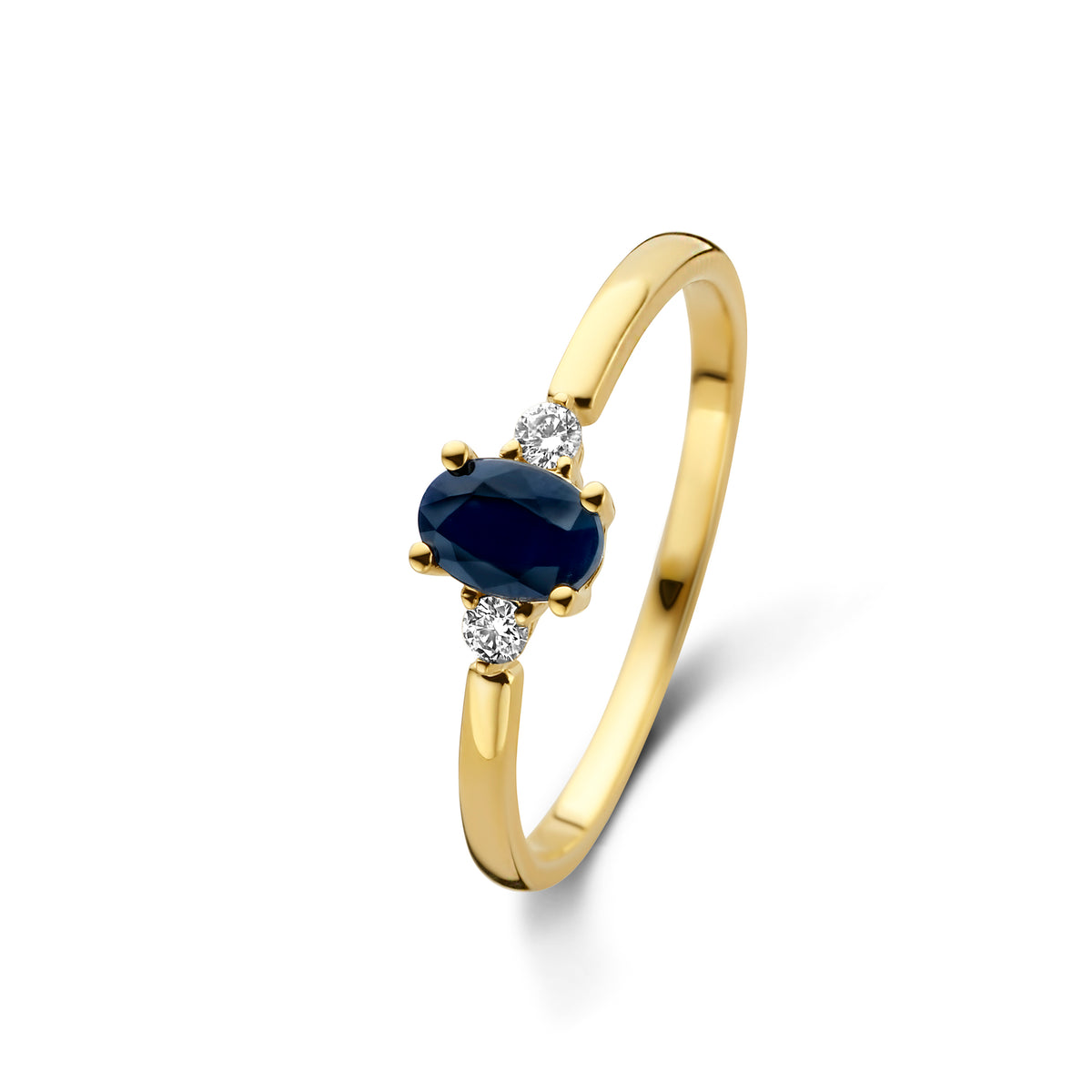 Inel din aur galben cu diamant și safir R092-72873R002-SA-Y
