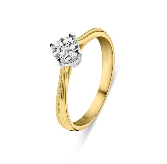 Inel din aur galben cu diamant cultivat in laborator R092-81865R-LG-060-YW