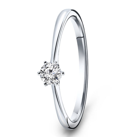 Inel solitar din aur alb cu diamante R092-SOL-W119-015-G2-W