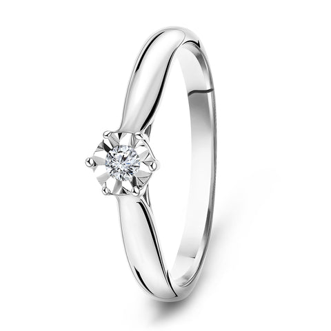 Inel din aur alb cu diamant SOL-W611-010-G2