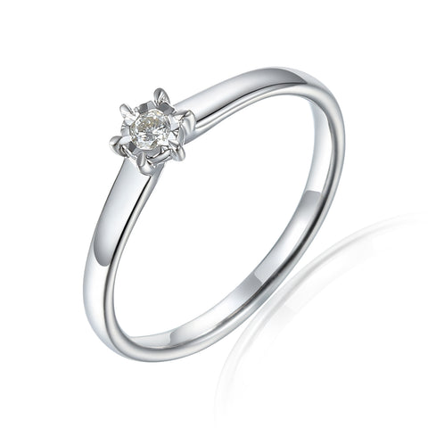 Inel solitar din aur alb SOL-W720-005-G2