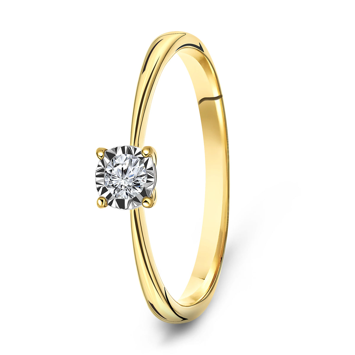 Inel din aur galben cu diamant SOL-Y503-015-G2