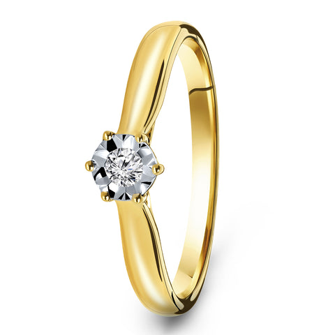 Inel cu diamante din aur galben SOL-Y611-010-G2