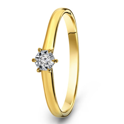 Inel cu diamante din aur galben SOL-Y720-005-G2