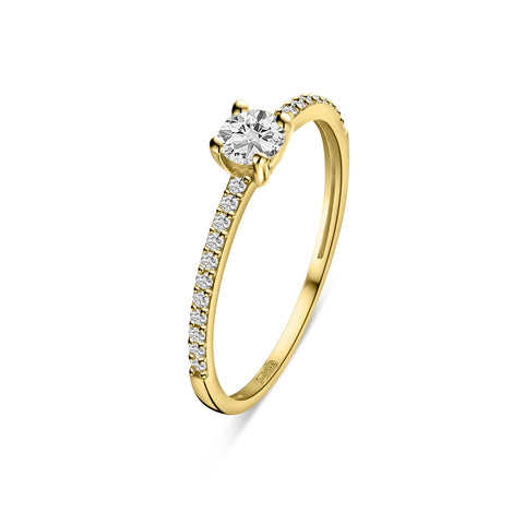 Inel din aur galben cu zirconiu R122-0-VXSZR0363-FCZ-Y