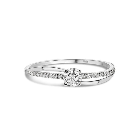 Inel din aur alb cu zirconiu R122-0-XSZR0329-FCZ-W