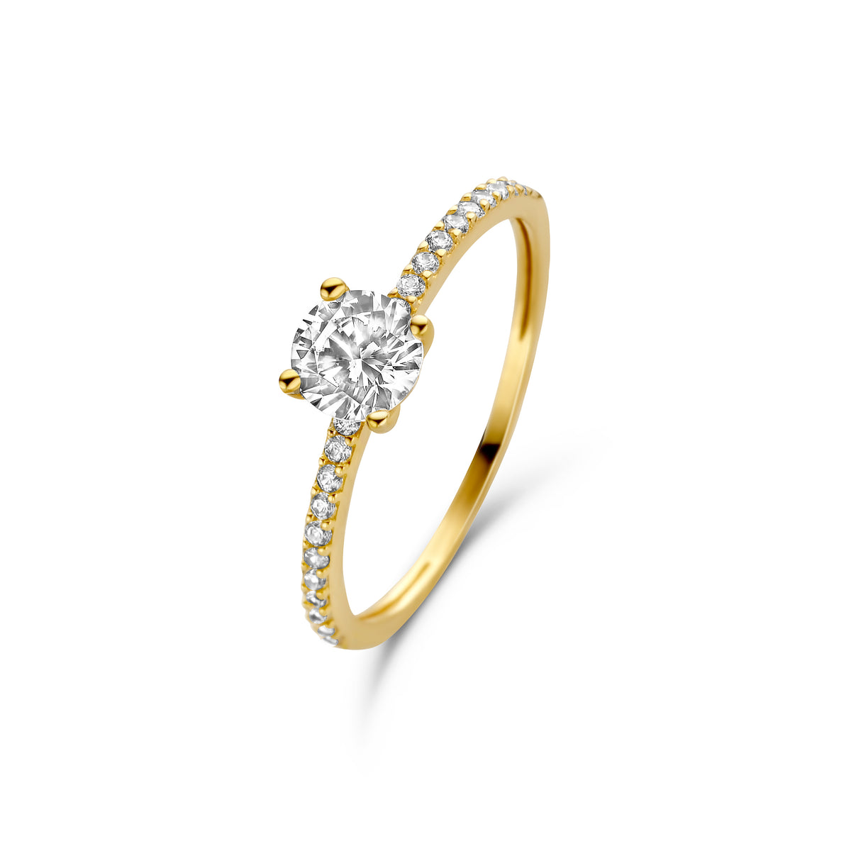 Inel din aur galben cu zirconiu R122-200236-Y