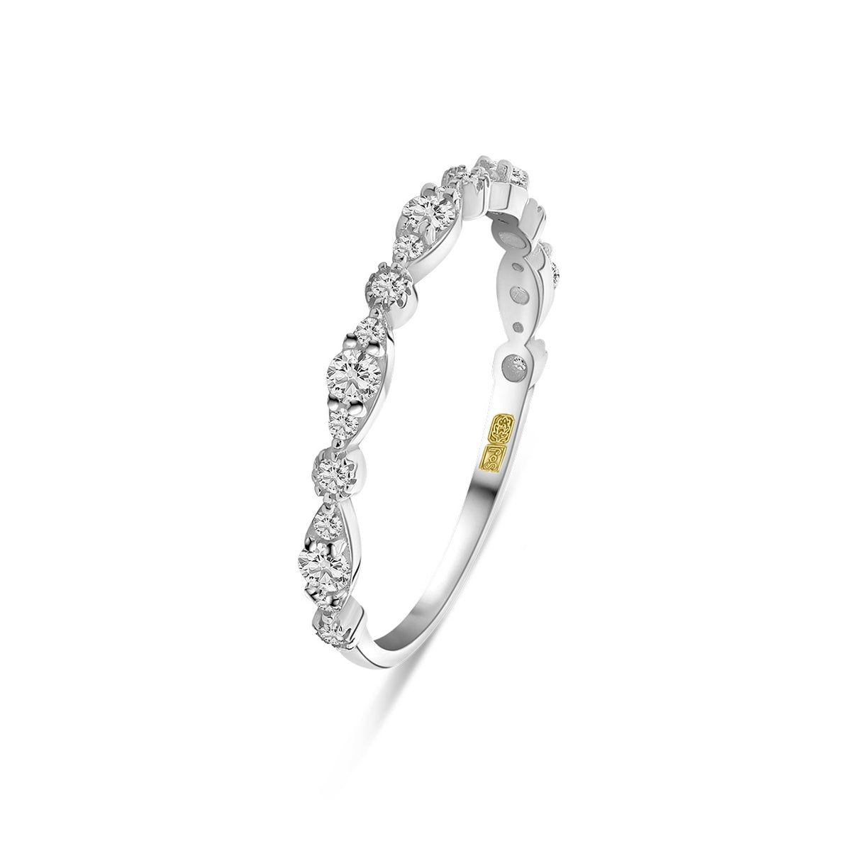 Inel glisant din aur alb cu zirconiu R122-CR5878-FCZ-W