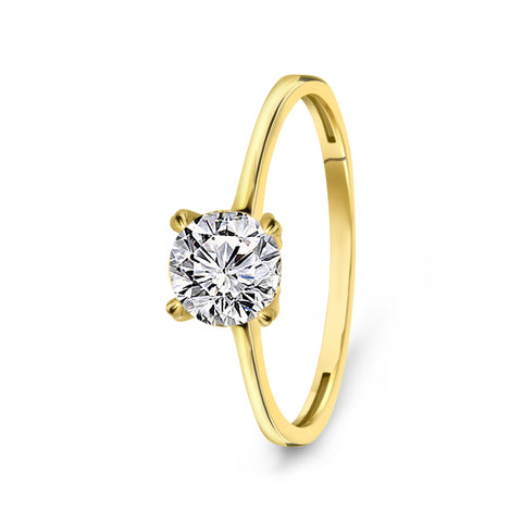 Inel din aur galben cu zirconiu