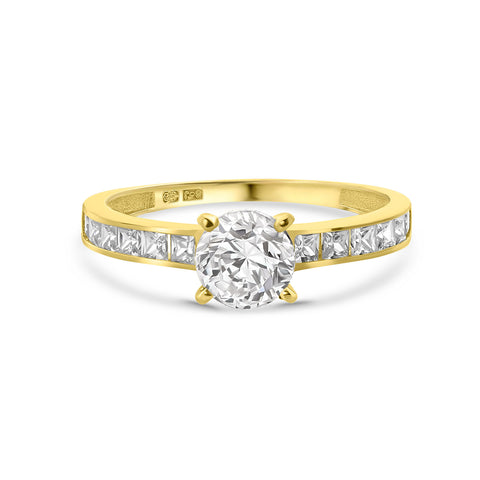 Inel din aur galben cu zirconiu R122-I17-I12SZR0360-FCZ-Y