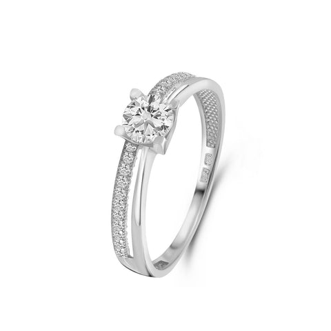 Inel din aur alb cu zirconiu R122-I2-ISZR0369-FCZ-W