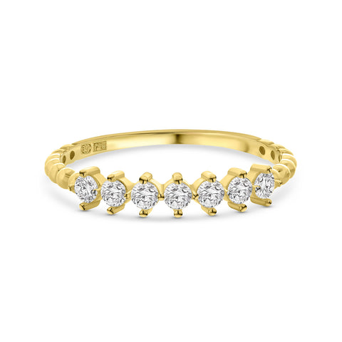 Inel din aur galben cu zirconiu și bile R122-I2CR5845-FCZ-Y