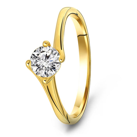 Inel din aur galben cu zirconiu