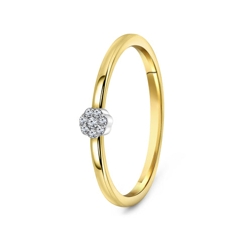 Inel din aur galben cu zirconiu
