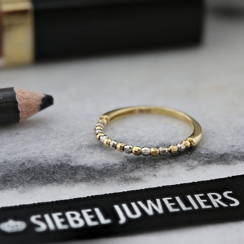 Inel bicolor cu margele tăiate cu diamant R122-VX3DCBCR2037606-YW