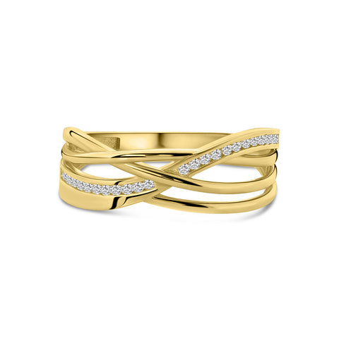 Inel din aur galben cu zirconiu R122-VX6-VX5ZR0734-Y