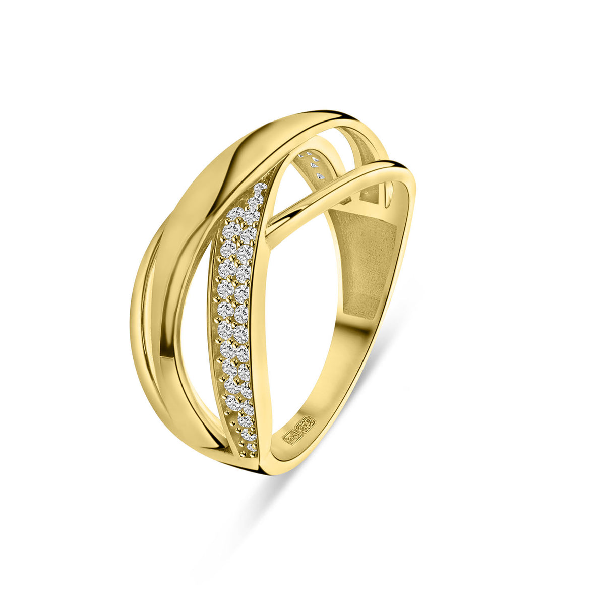 Inel din aur galben cu zirconiu R122-VX6-X6ZR0712-Y