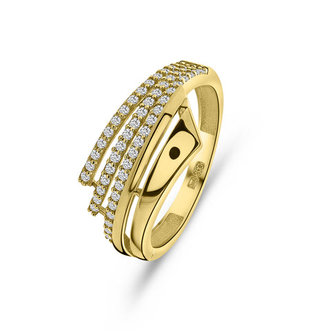 Inel fantezie din aur galben cu zirconiu R122-VX6-X7ZR200691-Y