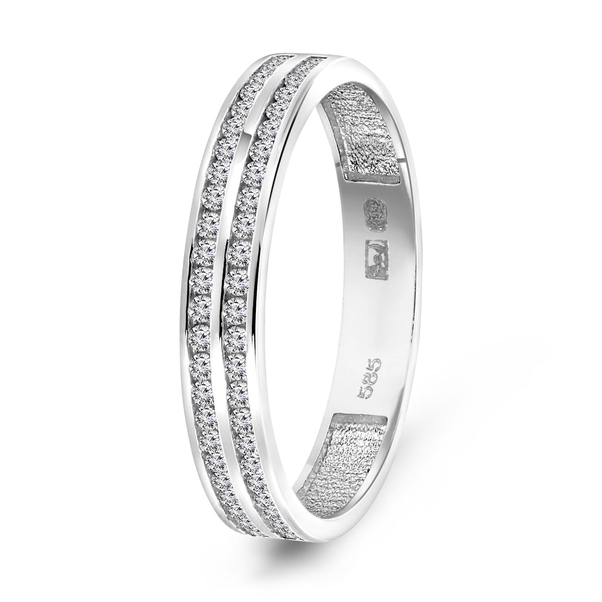 Inel din aur alb cu zirconiu