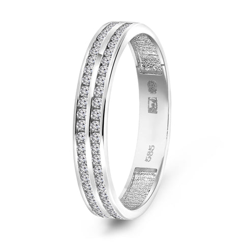 Inel din aur alb cu zirconiu