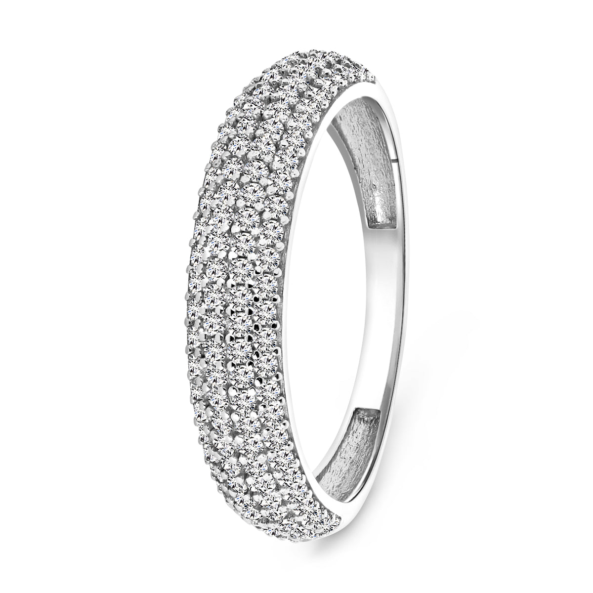 Inel din aur alb cu zirconiu