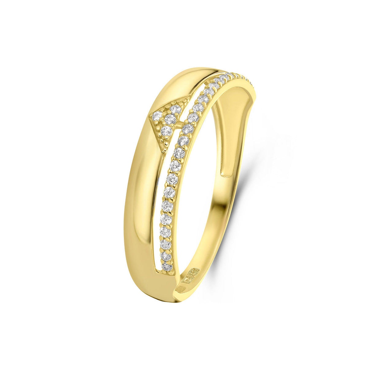 Inel din aur galben cu zirconiu R122-VX9-VX9ZR200756-Y