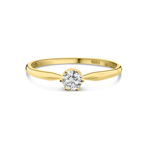 Inel solitar din aur galben cu zirconiu R122-X3-X3SZR200248-FCZ-Y