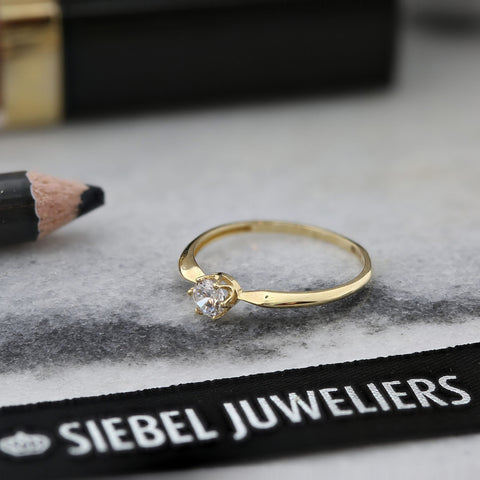 Inel solitar din aur galben cu zirconiu R122-X3-X3SZR200248-FCZ-Y