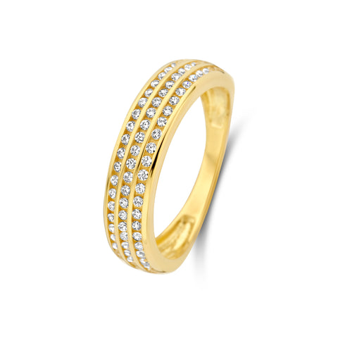 Inel din aur galben cu zirconiu