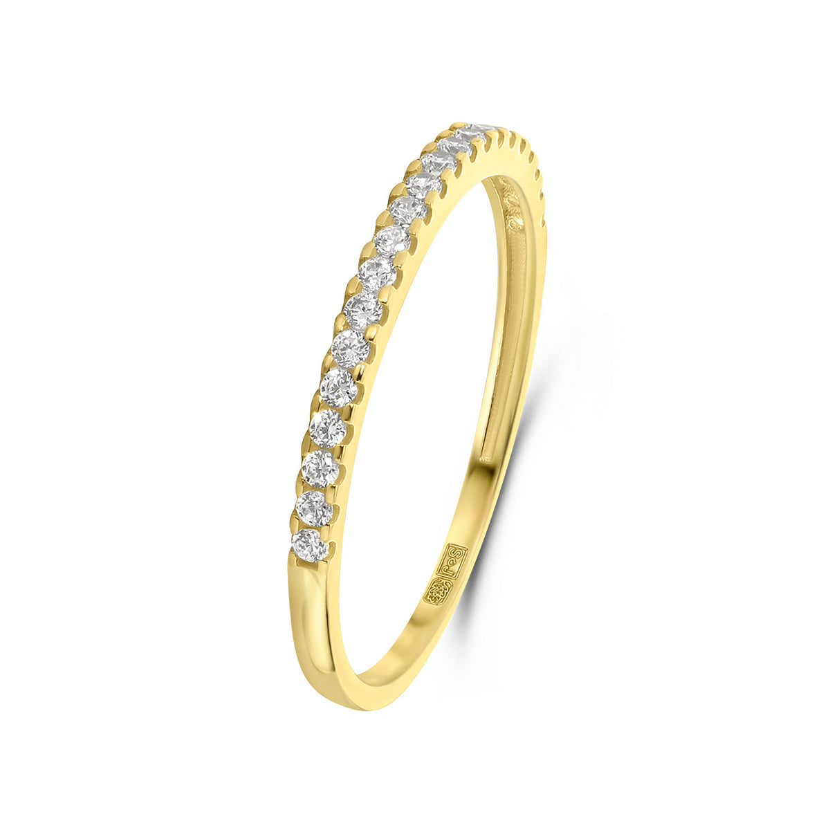 Inel din aur galben cu pietre de zirconiu R122-X7-X7ZR0765-Y