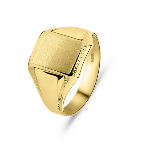 Inel cu sigiliu din aur galben, dreptunghiular R122-XXVGR0359-Y