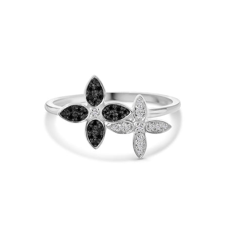 Trifoi inel din aur alb cu diamante R136-180XA01303-WBDIA-W