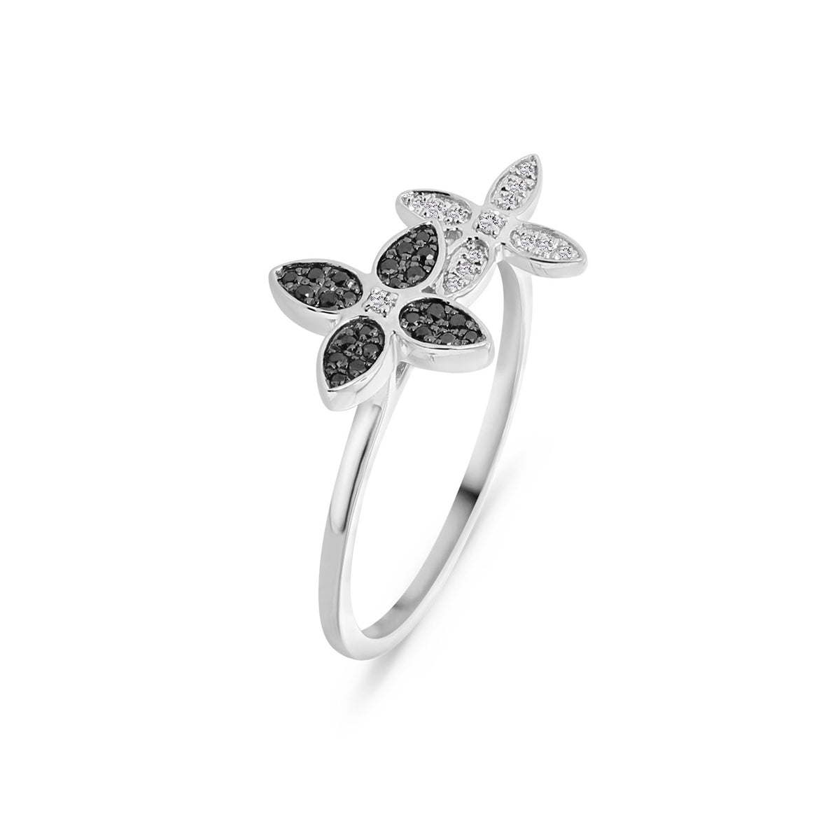Trifoi inel din aur alb cu diamante R136-180XA01303-WBDIA-W