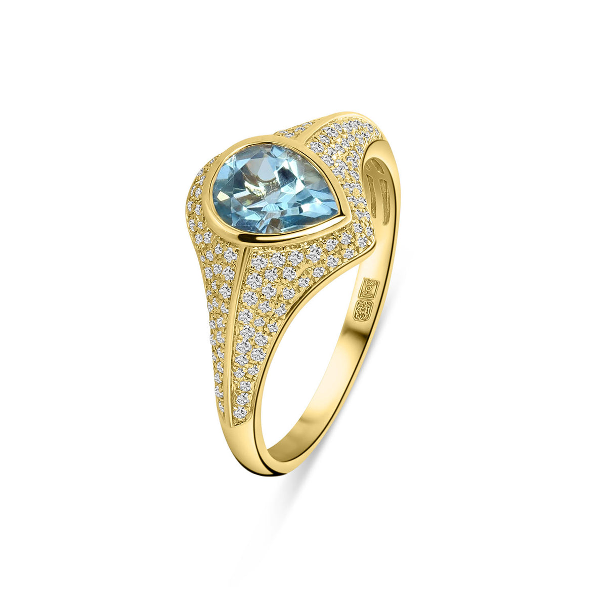 Inel din aur galben cu topaz si diamante R136-193XA05395-BT-Y