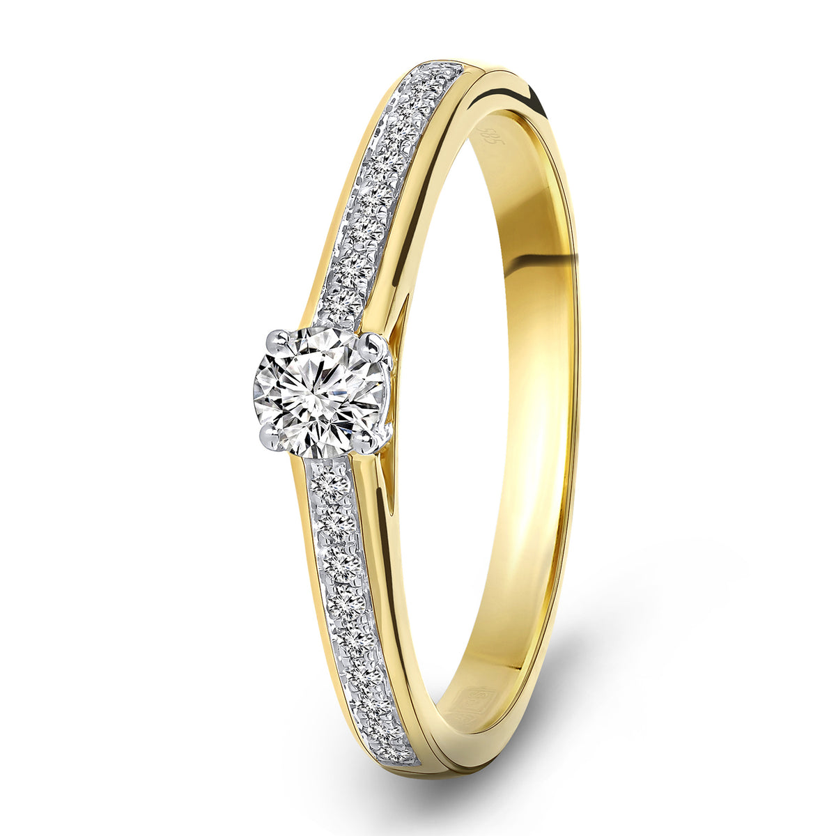 Inel cu diamante din aur galben 198XA3248QQQDRY