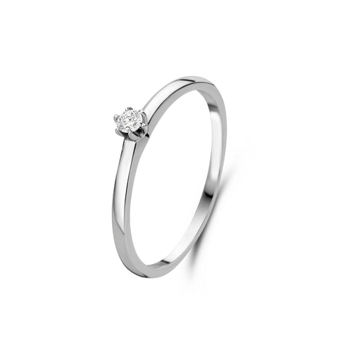 Inel solitaire din aur alb W018-005-G2