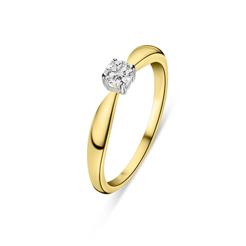Inel solitaire din aur galben cu diamant R137-SOL-Y095-020-G2-Y