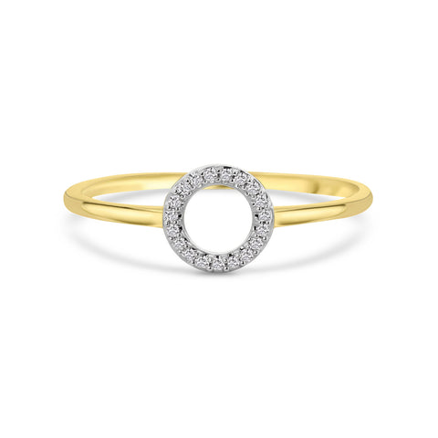 Inel rotund din aur galben cu diamant R138-RG50167-Y