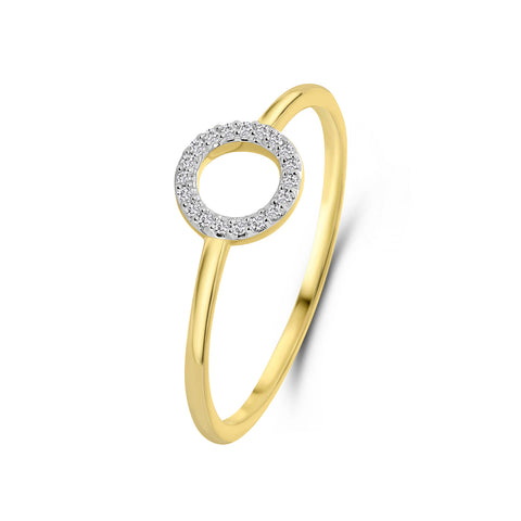 Inel rotund din aur galben cu diamant R138-RG50167-Y
