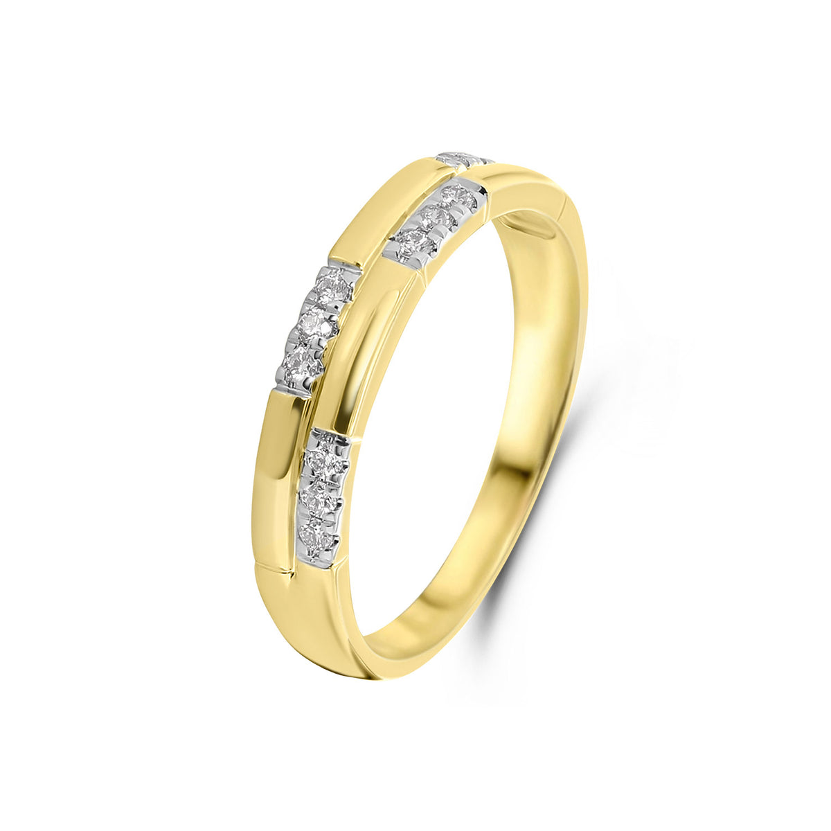 Inel din aur galben cu diamante R138-RG66431-Y