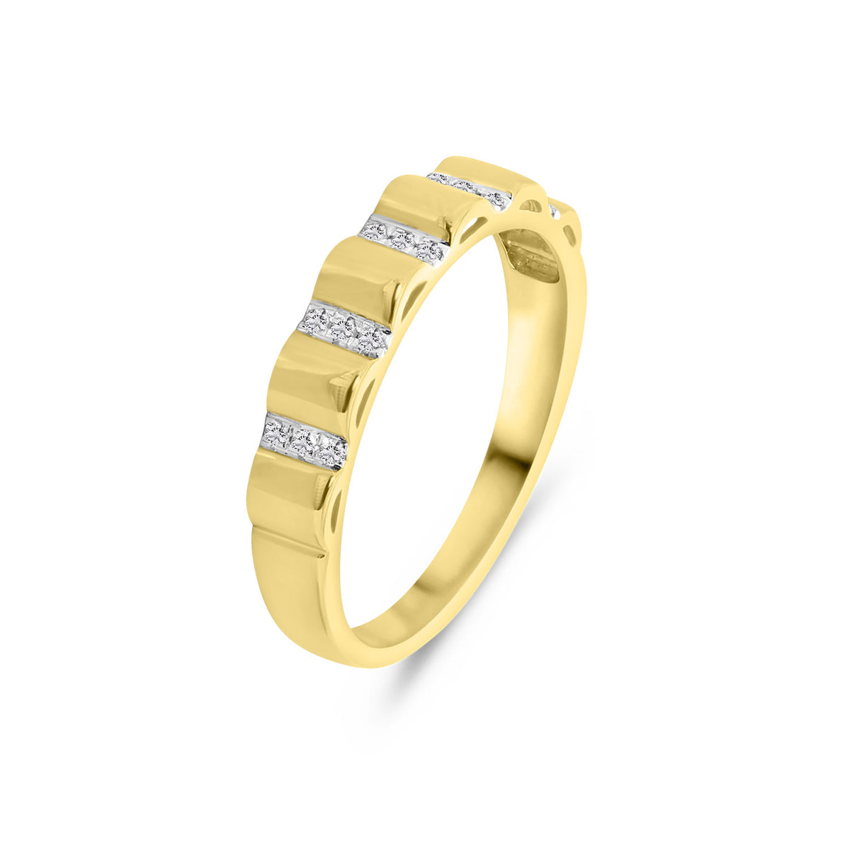 Inel fantezie din aur galben cu diamant R138-RG66445-Y