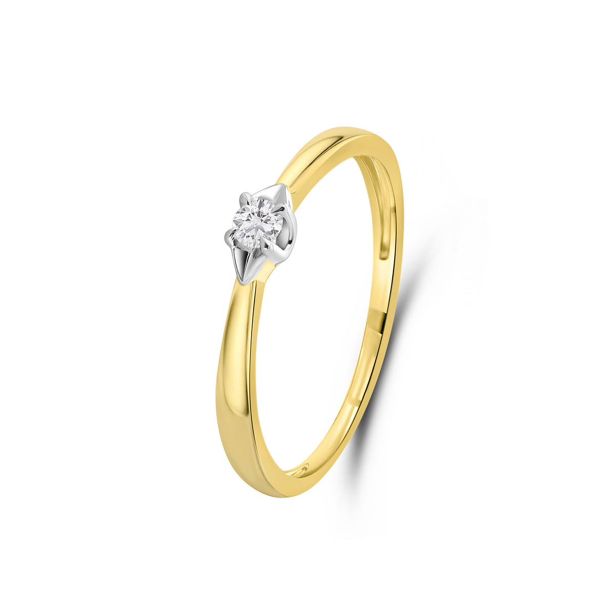 Inel solitaire cu diamant cultivat in laborator R138-RG73103-CV-010-YW