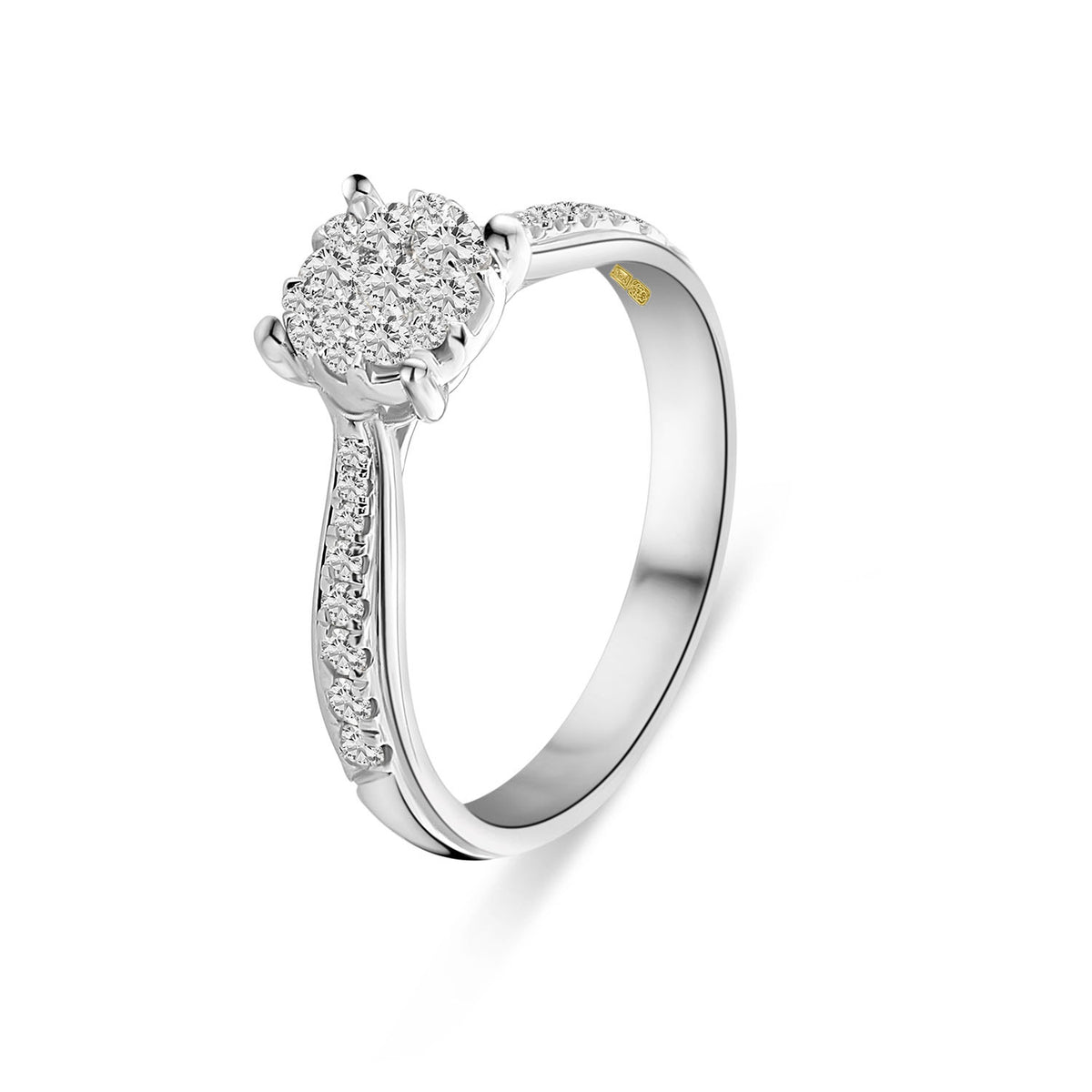 Inel din aur alb cu diamant R138-RG76298-W