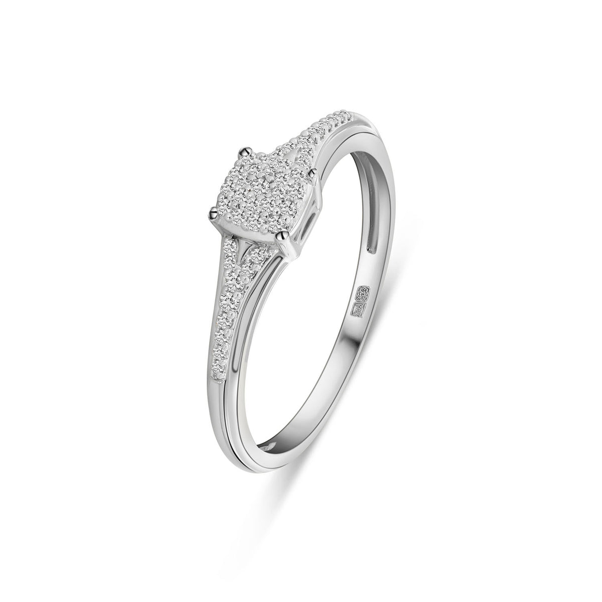 Inel din aur alb cu diamante R138-RG84408-W