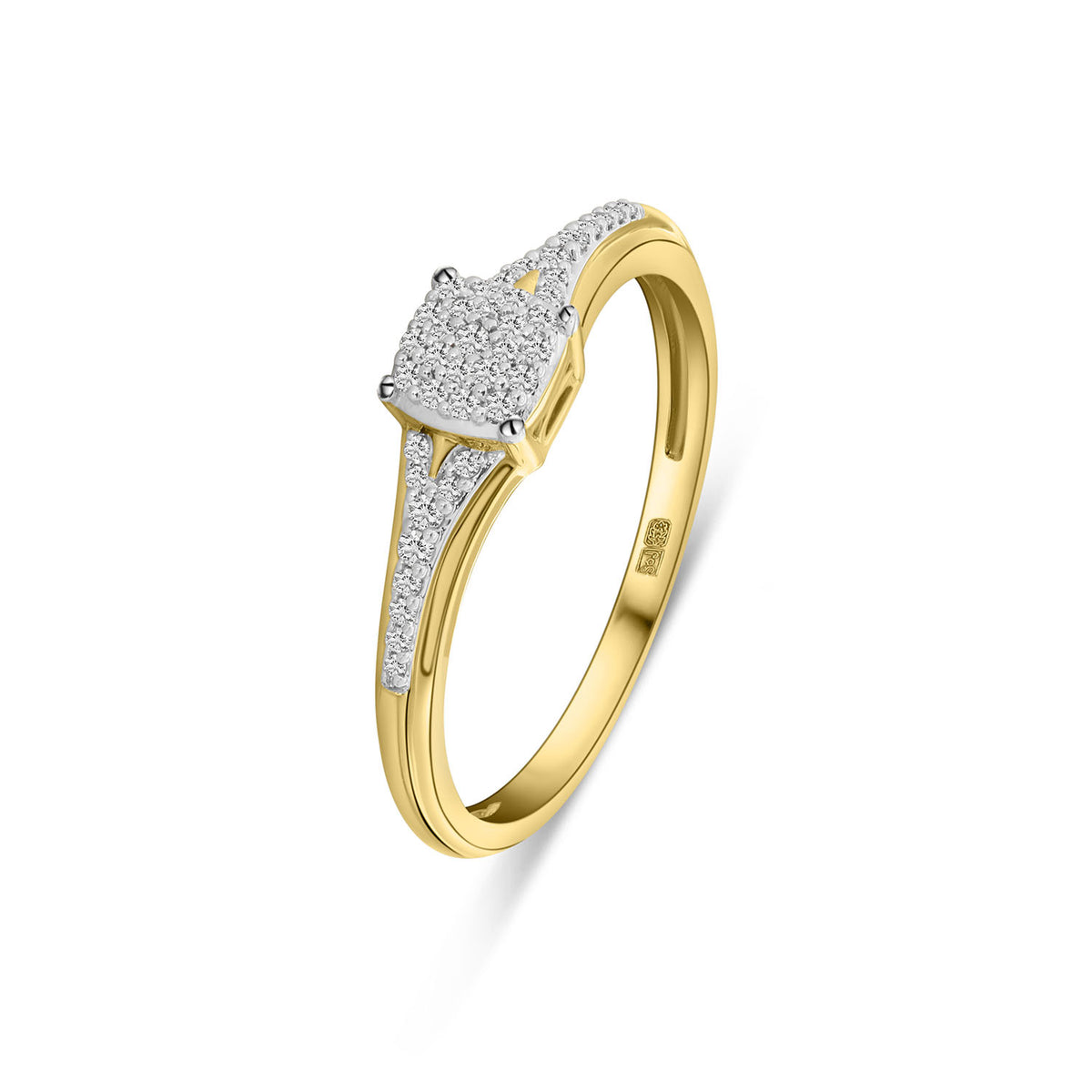 Inel cu diamante din aur galben R138-RG84408-Y