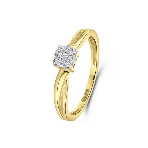 Inel din aur galben cu diamante cultivate in laborator R138-RG84429-CV-Y